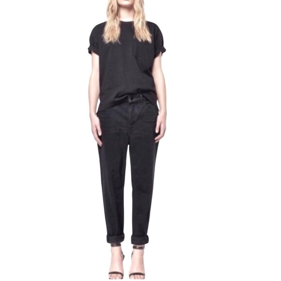 Alexander Wang Denim X Black High-Waisted Boyfriend Jeans Womens Size 25